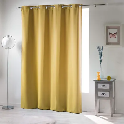 Verdunkelungsvorhang mit Ösen, Honig, 135x280 cm