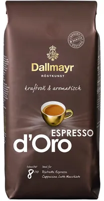Image de Dallmayr Espresso d Oro grains entiers arôme fort 1000g paquet de 8