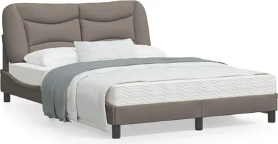 Produktbild von Design Bettgestell mit LED Taupe 140x200 cm Stoff, Klassische Betten 2024 Neu
