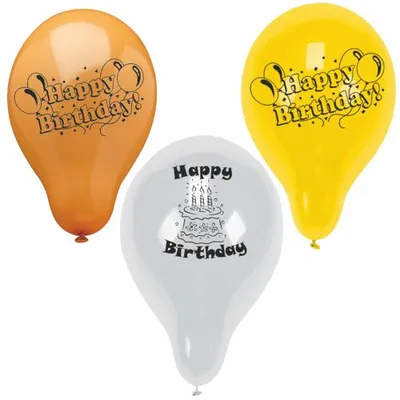 Obrázok produktu pre Papstar Happy Birthday, Hračkársky balón, Latex, Rôzne farby, Narodeniny, Kolo, 700 mm