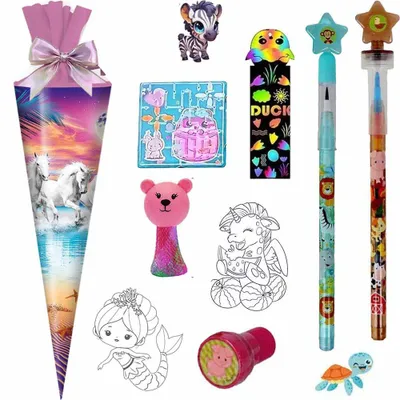 Produktbild von Stylex Schultüte Pferde 25 cm gefüllt