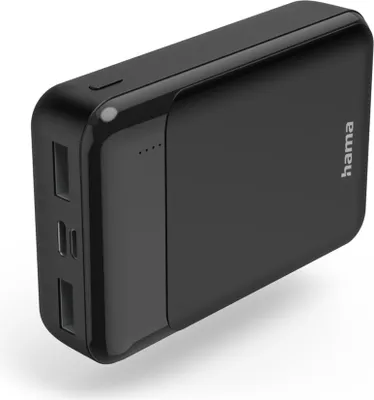 Produktbild von Hama Power Pack Eco Power 10, 10000mAh, Ausgnge: 1x USB-C, 2x USB-A, Schwarz (00187285)