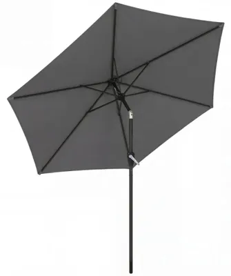 Image de Parasol de balcon - Parasol de jardin de 270 cm - Orientable avec manivelle - Protection UV 50+ - Mât en aluminium - Gris foncé