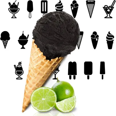 Produktbild von Limette Schwarzes Eispulver 1 kg