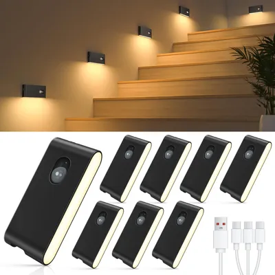 Image de Capteur de mouvement, veilleuse, lumière LED douce, rechargeable sans fil, fixation magnétique