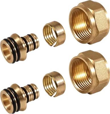 Productafbeelding van Klemschroefverbinding Verwarming - Verbindingsstuk Buizen - Centrale Verwarming - Messing Corrosiebestendig - 16 mm x 2 mm - Zilverkleurig