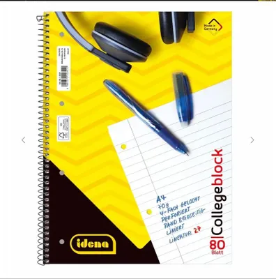 Produktbild von Idena Collegeblock A4 liniert, 80 Blatt