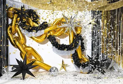 Image de ballon en feuille 3D étoile 95cm noir