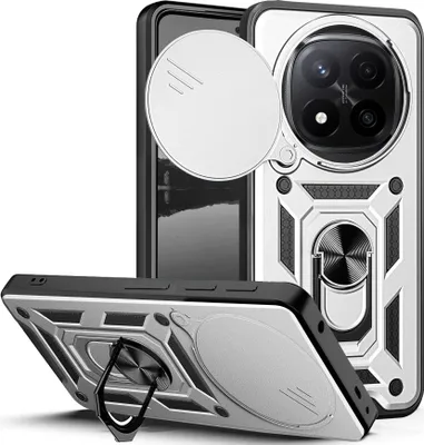 Produktbild von Armor Handyhülle für Xiaomi Redmi Note 14 Pro+ 5G  Kameraschutz Handy Panzer Case Cover Schutzhülle Outdoor Farbe: Silber