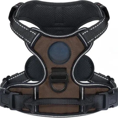 Produktbild von Famanu Hundegeschirr M - Anti-Zieh-Design mit 2 Schnellverschlüssen - Verstellbar und weich gepolstert - Reflektierend mit Griff für Spaziergänge