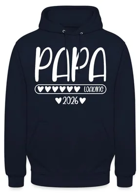 Produktbild von Spreadshirt Papa 2026 loading Uni Hoodie, M, Navy
