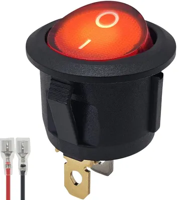 Produktbild von ProRide Wippschalter ON/OFF rund rot - 3-polig - 250 V/6 A - mit Kabel