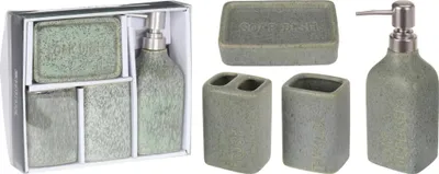 Produktbild von Resal Homeware Badkamerset Rustiek - 4 Delig