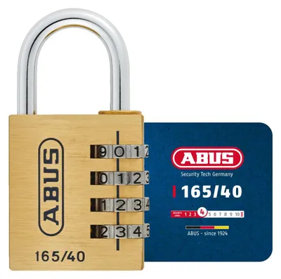 Produktbild von ABUS Zahlenschloss 165/40 - Vorhängeschloss aus Messing - mit individuell einstellbarem Zahlencode - Kofferschloss / Spindschloss - ABUS-Sicherheitslevel 4