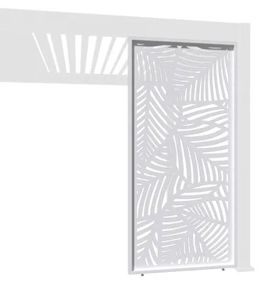 Produktbild von Weide Deko-Wand Blattdesign weiß Aluminium für Weide Pergola Seitenwand