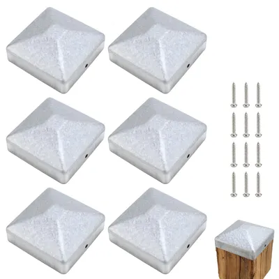 Obrázek produktu pro Sada 10 nerezových krytek na sloupy pro ploty, rozměry 7 x 7 cm