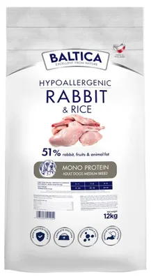 Zdjęcie produktu dla Baltica Adult Królik z Ryżem M 12kg Hipoalergiczna Sucha Karma Dla Psów Średnich Ras