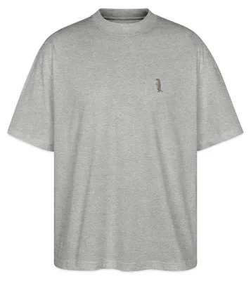 Produktbild von Spreadshirt Bestickt Erdmännchen Oversize Uni T-Shirt, S, Grau meliert