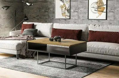 Produktbild von Endo-Möbel Couchtisch Enna 100x60x53 cm Wohnzimmertisch mit Ablagefach (Artisan Eiche)