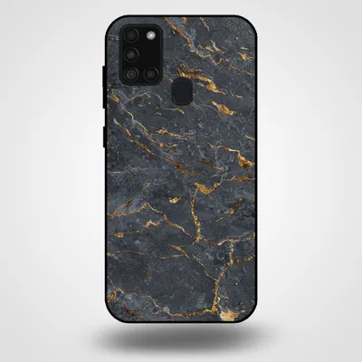 Produktbild von Smartphonica Handyhülle für Samsung Galaxy A21s mit Marmordruck - TPU-Hülle mit Marmor-Design - Gold Grau