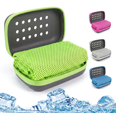 Immagine prodotto di Asciugamani refrigeranti ad asciugatura rapida, confezione da 4 pezzi, dimensioni 100 x 30 cm, ideali per lo sport e le giornate calde