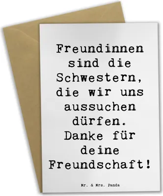 Produktbild von Mr. & Mrs. Panda Klappkarte Spruch Freundinnen Schwestern - Weiß - Geschenk, Grußkarten, hochzeitskarten, weihnachtskarten, Glückwunschkarte, Danke sagen, Geschenke