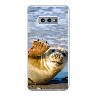Produktbild von MuchoWow® Handyhülle Schutzhülle Hülle für Samsung Galaxy S10e Robbe - Lustig - Schaukel - Kinder - Jungen - Mädchen - Kind Silikon Softcase Handy Hülle - Handy