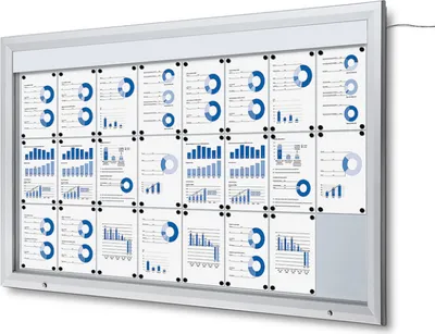 Produktbild von Showdown Displays Schaukasten Premium für Außen - 24x DIN A4 - LED