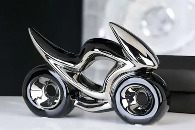 Produktbild von Casablanca Dekoobjekt, Motorrad, "Race", Keramik, schwarz, silberfarben, , B. 23 cm, H. 15,5 cm 15727