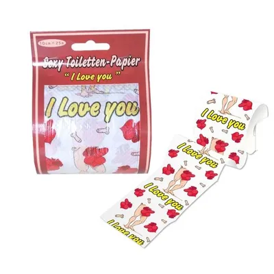 Produktbild von 1 Rolle Toilettenpapier " I love you " Geschenkartikel Deko