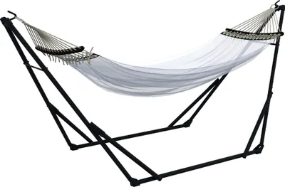 Produktbild von Hängemattengestell inkl. Hängematte Gestell für Hängematte, 263 cm x 89 cm x 100 cm, Schwarz + Weiß