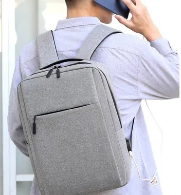 Produktbild von Grau Laptop-Tas mit USB-Anschluss, ideal für Geschäftsreisen, Universitätsstudien und Reisen.
