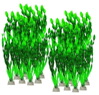 Image de 16 pièces de plantes artificielles pour aquarium, décoration pour eau douce et eau salée