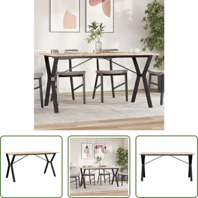 Obrázek produktu pro The Living Store jídelní stůl s rámem Y 160x80x75 cm z masivní borovice a litiny