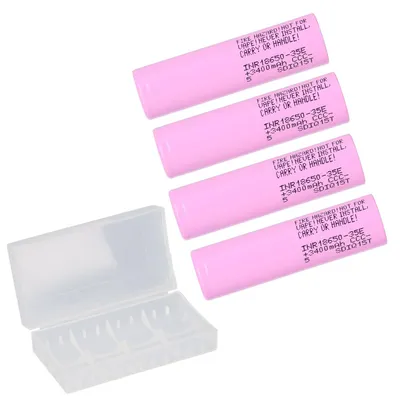 Obrázok produktu pre 4x Samsung INR18650-35E 3,7 V 3500 mAh vrátane ochranného boxu pre batérie 18650