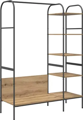 Obrázek produktu pro Kovový stojan na oblečení s policí Béžová 120 x 44 x 160 cm