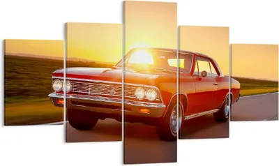 Produktbild von Bild auf Leinwand - Leinwandbild - Auto Straße - 125x70cm - Wand Bild - Wanddeko - Wandbilder - Leinwanddruck - Bilder - Kunstdruck - Wanddekoration - Leinwand bilder - Wandkunst - EA125x70-3702