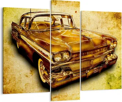 Produktbild von Bild auf Leinwand - Leinwandbild - Auto klassisch Limousine Geschwindigkeit - 95x80cm - Wand Bild - Wanddeko - Leinwanddruck - Bilder - Kunstdruck - Leinwand bilder - Wandkunst - CB95x80-0526