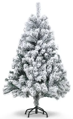 Obrázok produktu pre Vianočný stromček Peviasot, výška 120 cm, umelý, s efektom snehu, 340 vetvičiek, hustý, umelá borovica s bohatou pokrývkou, s odkladacím kovovým stojanom