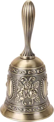 Produktbild von INF Europäische Stil Handglocke aus Zinklegierung - Tischglocke für Restaurant, Bar Bronze
