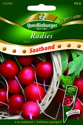 Produktbild von Radieschen 'Saxa 2' Quedlinburger Gemüsesamen Saatband