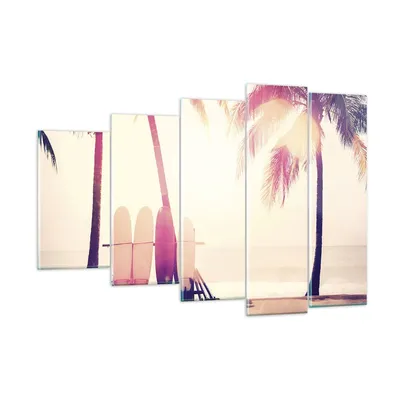 Produktbild von Bilder auf glas - 5 Teile - Fackel Strand Surfen - 150x100cm - Glasbilder - Wandbilder - Bilder - zum Aufhängen bereit - Wanddekoration aus Glas - Glas Bilder - Wandbild auf Glas - GEG150x100-4593