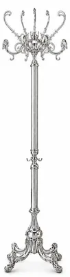 Produktbild von Casa Padrino Luxus Barock Garderobenständer Silber 45 x 45 x H. 191 cm - Edler Messing Kleiderständer - Barock Garderoben Möbel - Hotel Möbel