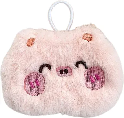 Produktbild von 1 Set selbstheizender Handwärmer mit Lanyard-Design, hübsche Tierform, Plüsch, entzückender Winter-Mini-Handwärmer für das Büro-Schweinchen