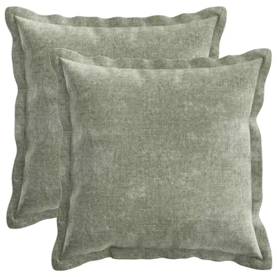 Immagine prodotto di vidaXL, 2 federe per cuscini, HOUTEN, verde, 30 x 30 cm, tessuto in ciniglia