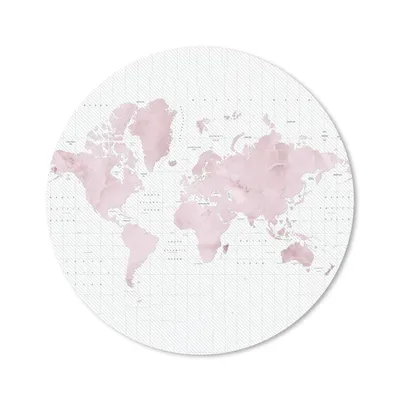 Produktbild von MuchoWow® Mauspad Mousepad Weltkarte - Rosa - Marmor 40x40 cm - Mousepads - Maus Mat - Pad - Mausunterlage - Schreibtisch Accessoires