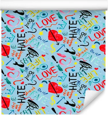 Immagine prodotto di 10m VLIES WALLPAPER rotolo asilo nido mosaico ragazza stelle cuori gatti XXL