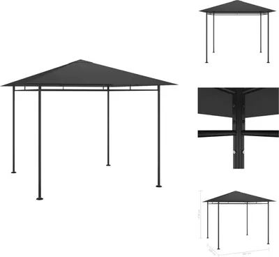 Immagine prodotto di vidaXL Pavilion 3x3x2,7 m antracite 180 g/m² - Padiglioni e tende per feste