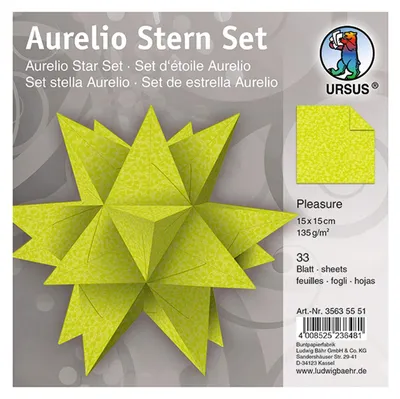 Faltblätter Aurelio Stern, 33 Blatt, 15x15 cm, hellgrün