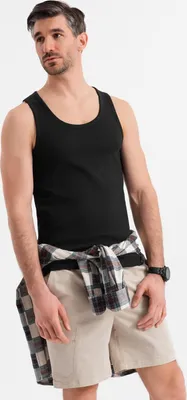 Productafbeelding van Ombre tanktop, basic T-shirt van katoen, zwart, maat XL